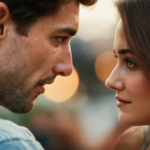 explorez les pensées et émotions profondes qui traversent l'esprit d'un homme lorsqu'il croise le regard d'une femme, révélant des sentiments et des impressions intenses.